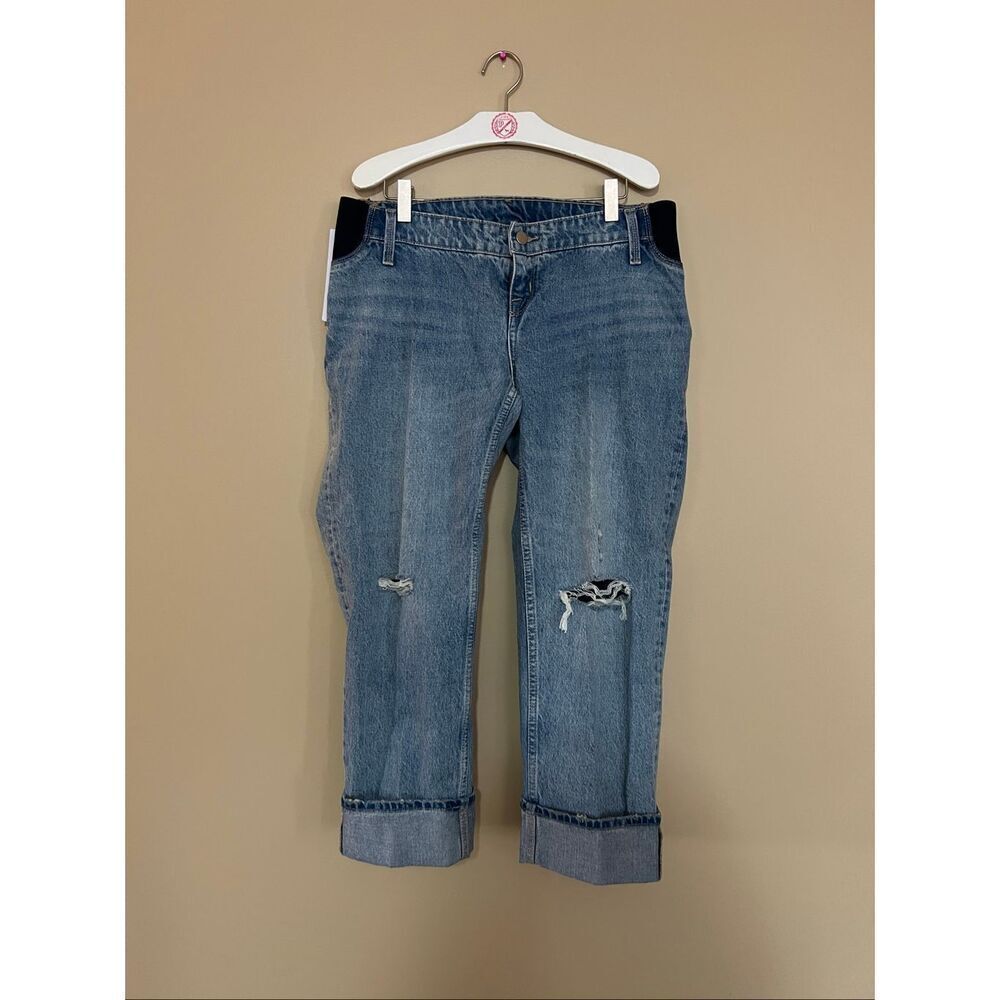Isabel Maternity By Ingrid & Isabel Cropped Vintage Straight Jeans Woman’s Size